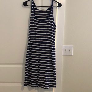 Nautical blue and white striped dress